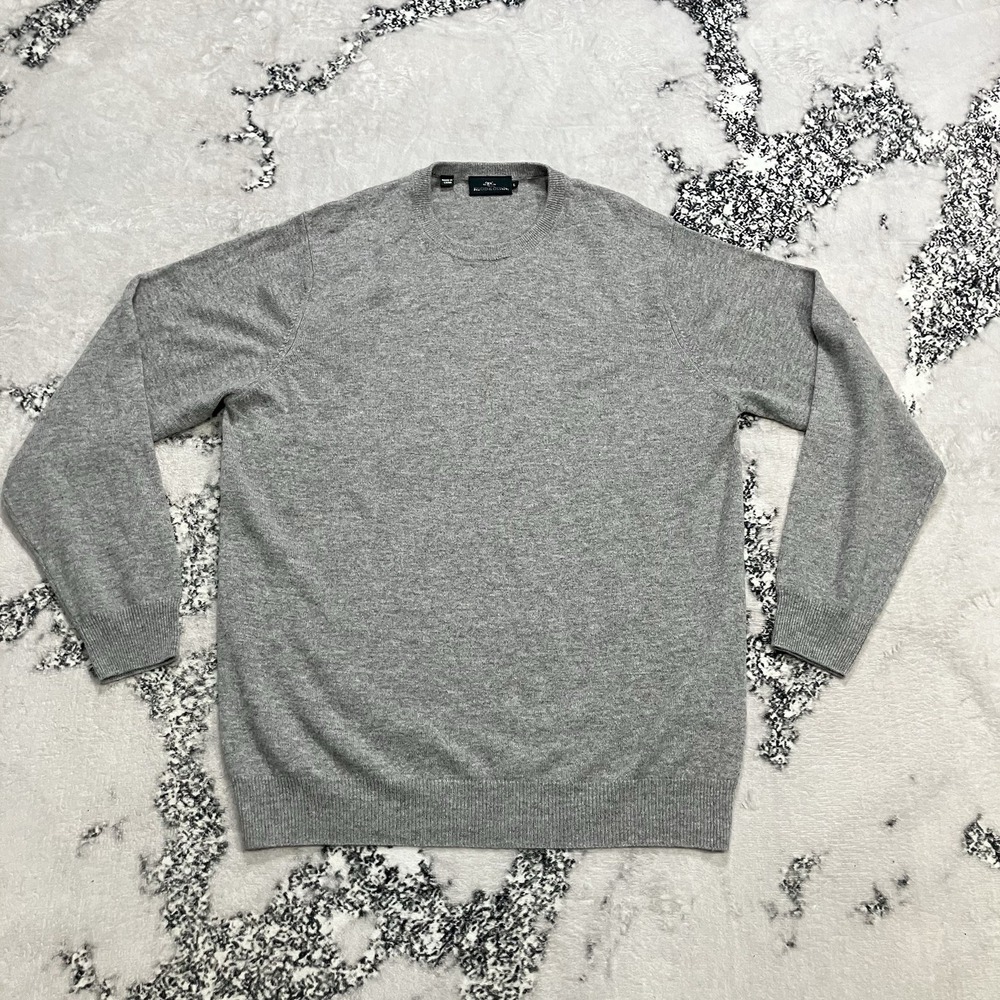 Rodd & Gunn Cashmere‎ Blend Sweater Mens L Gray Crew Neck Luxury Soft Classic